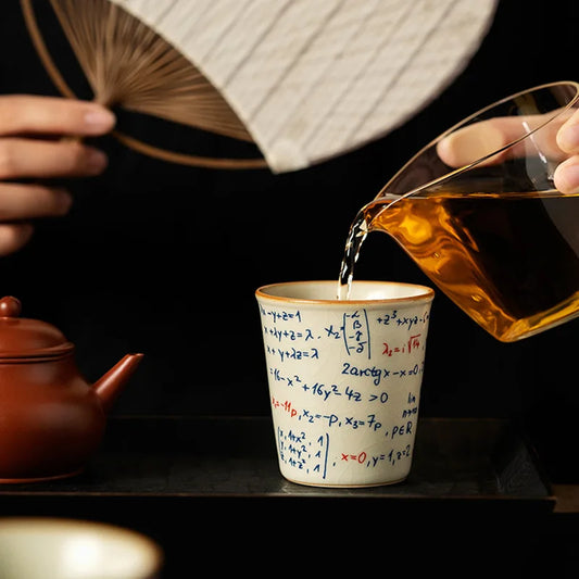 KısaKöşegen | Matematiksel ve Kimyasal Formüllerle 120ML Espresso Fincanı - Seramik Kahve Kupası