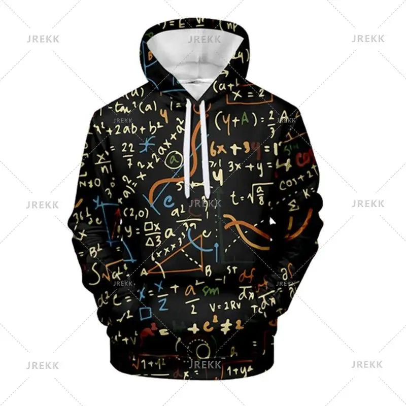 Kısa Köşegen | Matematik Formüllü 3D Baskılı Kapşonlu Sweatshirt – Erkek ve Kadın için Unisex Hoodie