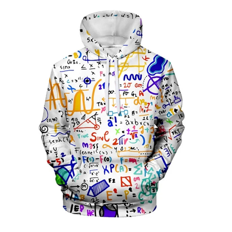Kısa Köşegen | Matematik Formüllü 3D Baskılı Kapşonlu Sweatshirt – Erkek ve Kadın için Unisex Hoodie