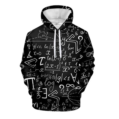 Kısa Köşegen | Matematik Formüllü 3D Baskılı Kapşonlu Sweatshirt – Erkek ve Kadın için Unisex Hoodie