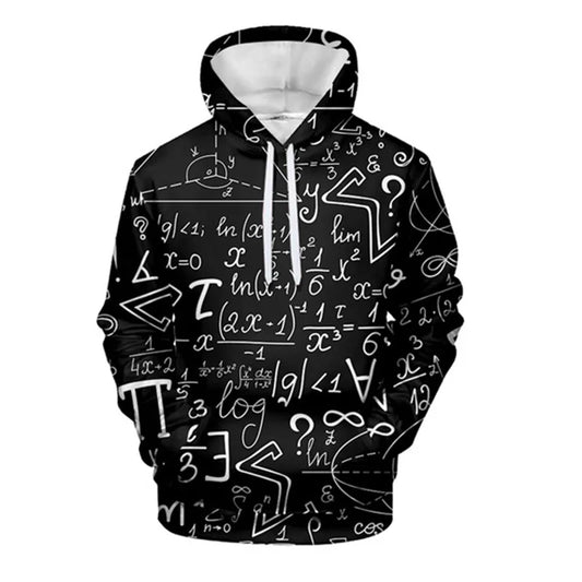 Kısa Köşegen | Matematik Formüllü 3D Baskılı Kapşonlu Sweatshirt – Erkek ve Kadın için Unisex Hoodie