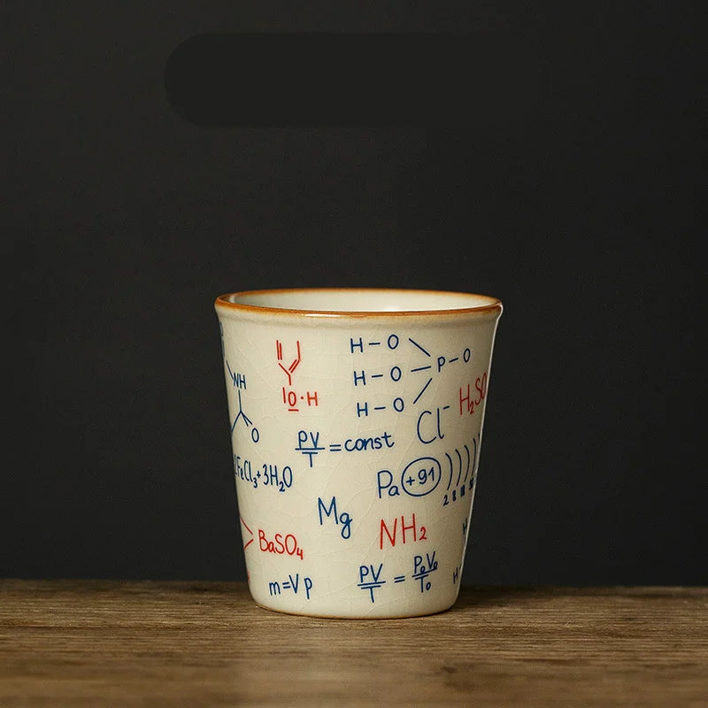 KısaKöşegen | Matematiksel ve Kimyasal Formüllerle 120ML Espresso Fincanı - Seramik Kahve Kupası