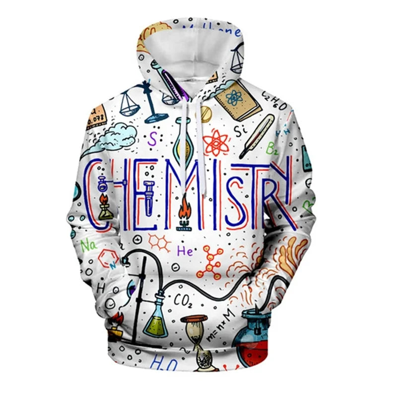 Kısa Köşegen | Matematik Formüllü 3D Baskılı Kapşonlu Sweatshirt – Erkek ve Kadın için Unisex Hoodie