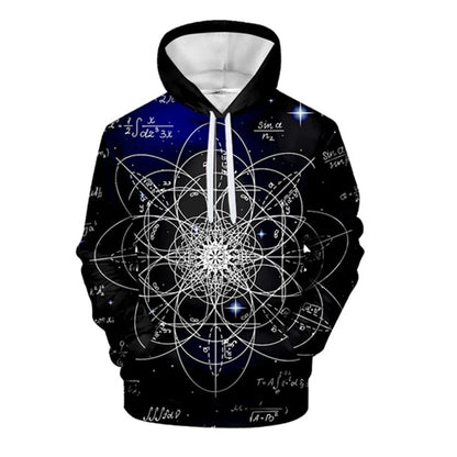 Kısa Köşegen | Matematik Formüllü 3D Baskılı Kapşonlu Sweatshirt – Erkek ve Kadın için Unisex Hoodie