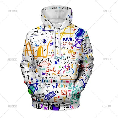 Kısa Köşegen | Matematik Formüllü 3D Baskılı Kapşonlu Sweatshirt – Erkek ve Kadın için Unisex Hoodie