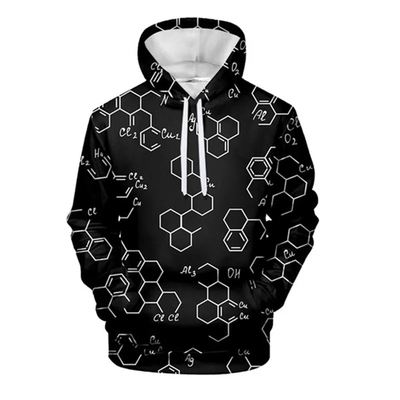 Kısa Köşegen | Matematik Formüllü 3D Baskılı Kapşonlu Sweatshirt – Erkek ve Kadın için Unisex Hoodie