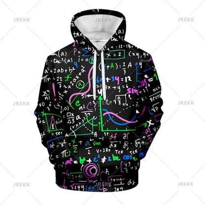 Kısa Köşegen | Matematik Formüllü 3D Baskılı Kapşonlu Sweatshirt – Erkek ve Kadın için Unisex Hoodie