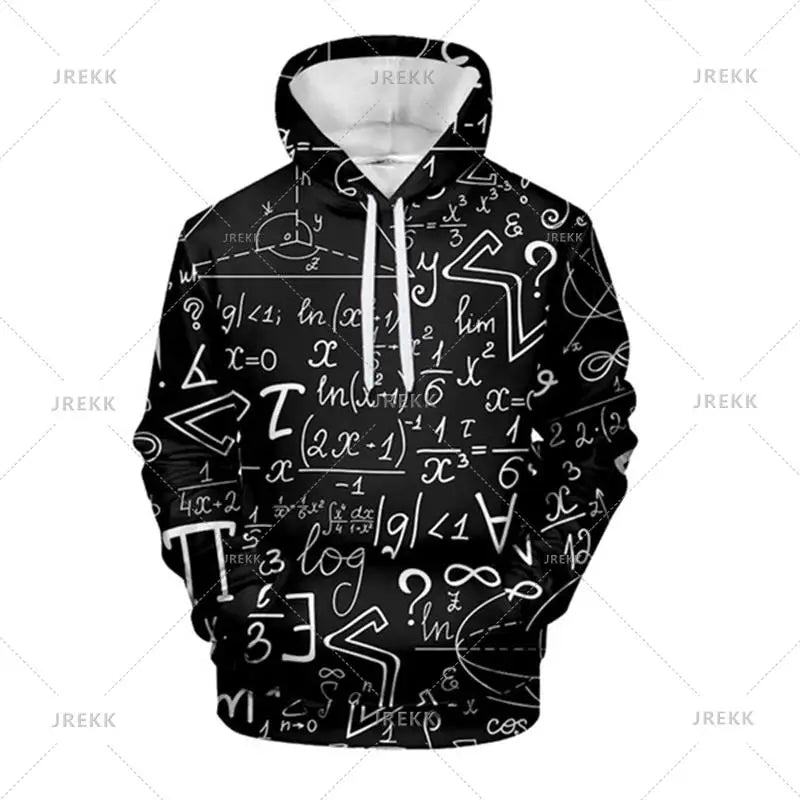 Kısa Köşegen | Matematik Formüllü 3D Baskılı Kapşonlu Sweatshirt – Erkek ve Kadın için Unisex Hoodie
